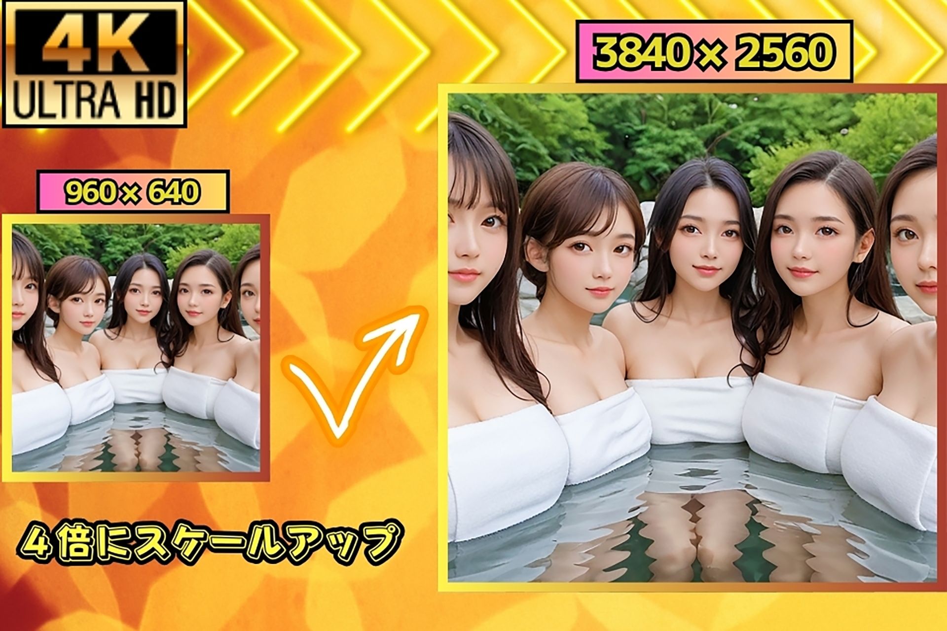 サンプル画像3:混浴で美女の先輩たちに迫られ、ハーレム展開に(夜の娯楽) [d_468180]