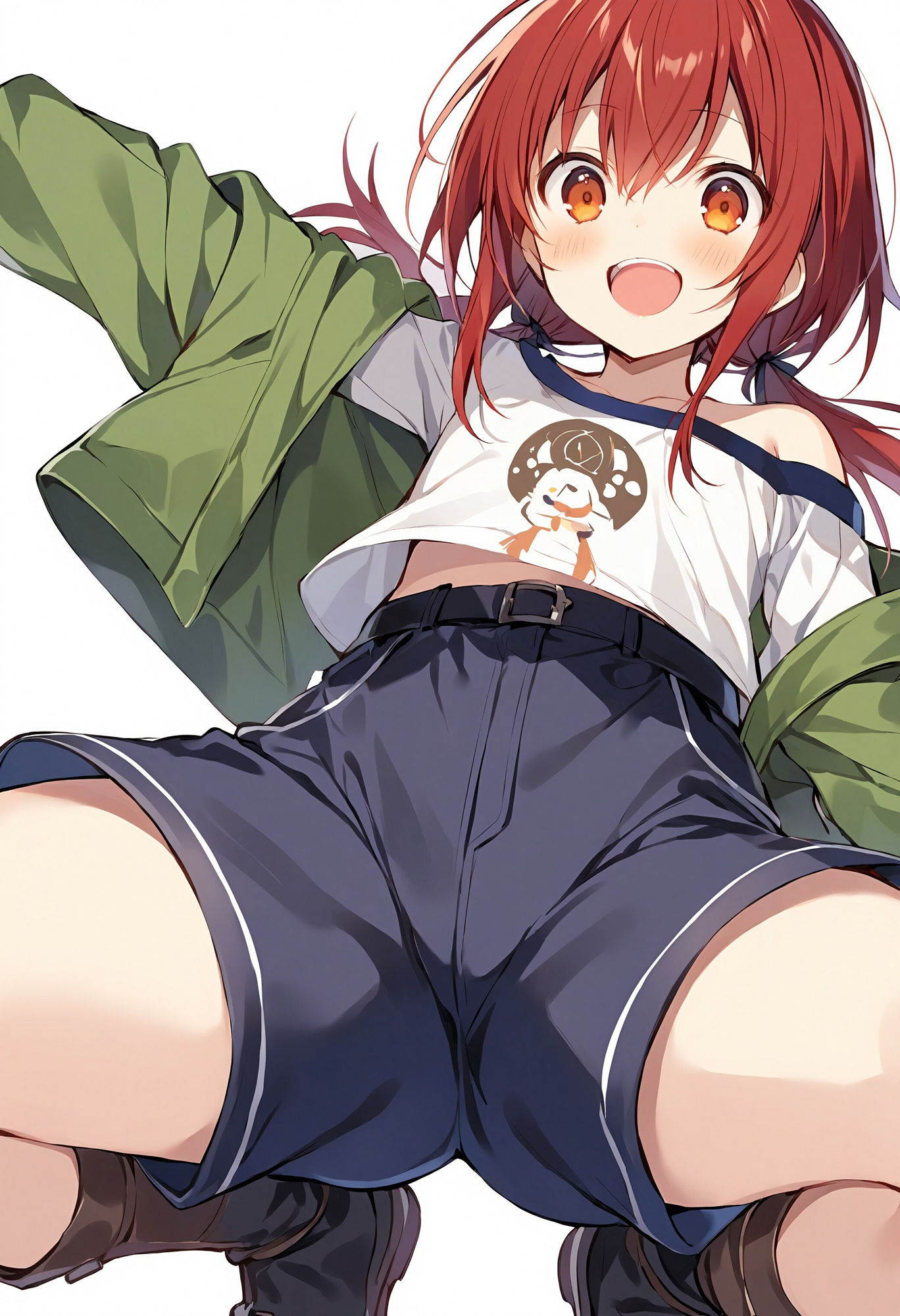 ショートパンツ少女を下から眺める