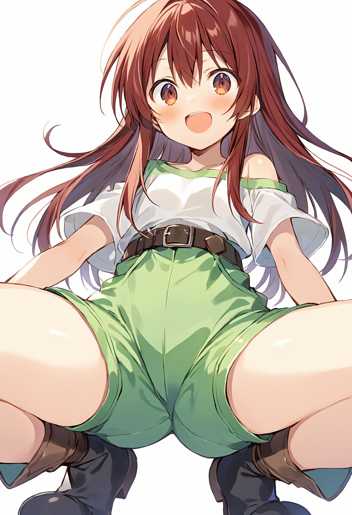 ショートパンツ少女を下から眺める