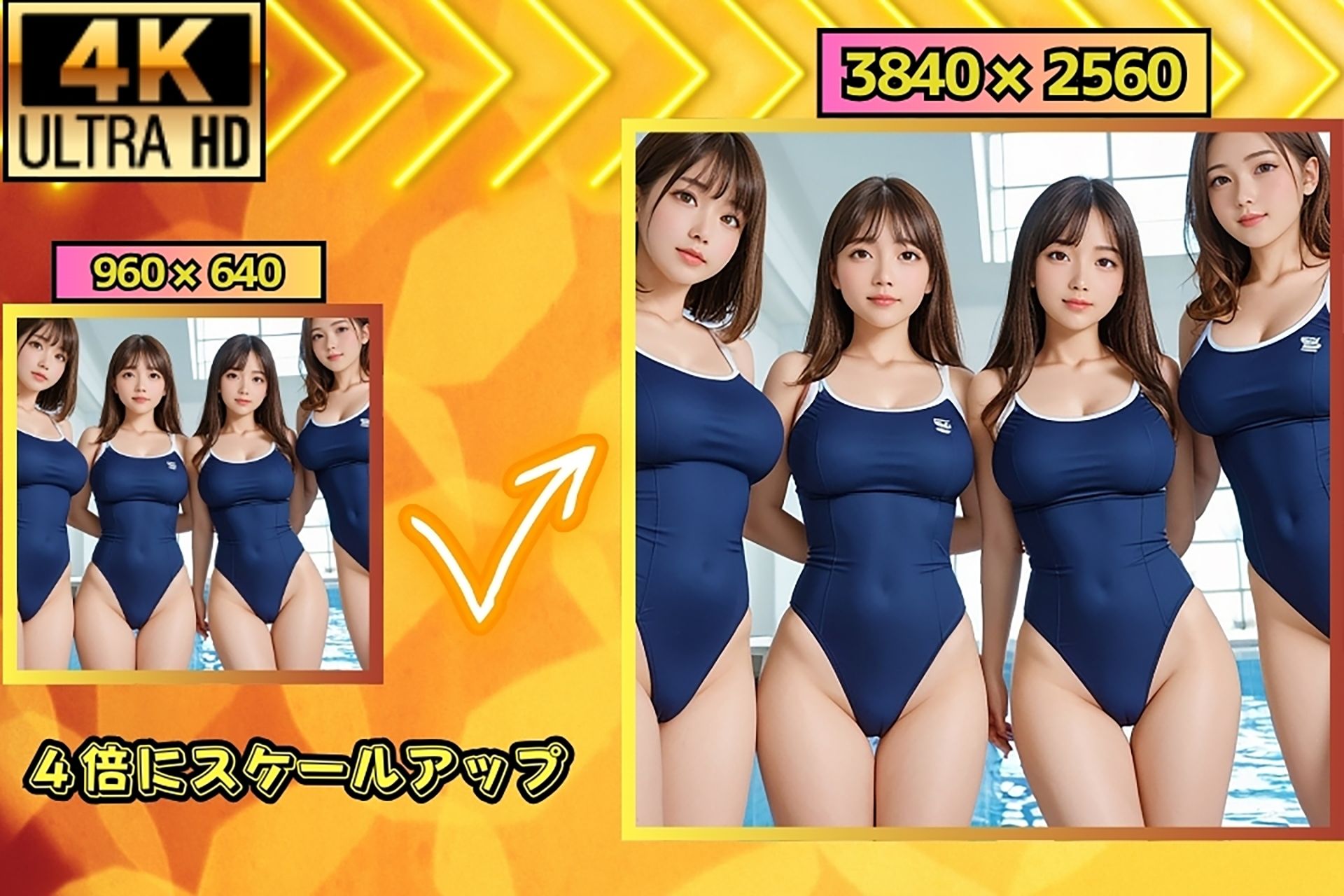 サンプル画像3:市営プールで濡れ濡れのスク水美女たちをハメまくって堪能しまくった話(夜の娯楽) [d_468368]