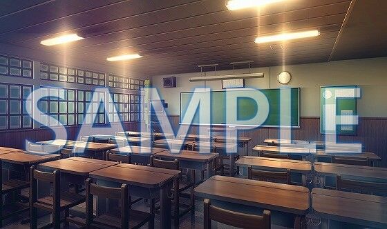 サンプル画像3:【背景素材】教室（6168_bg02）【時間差分あり】(XERO) [d_468598]