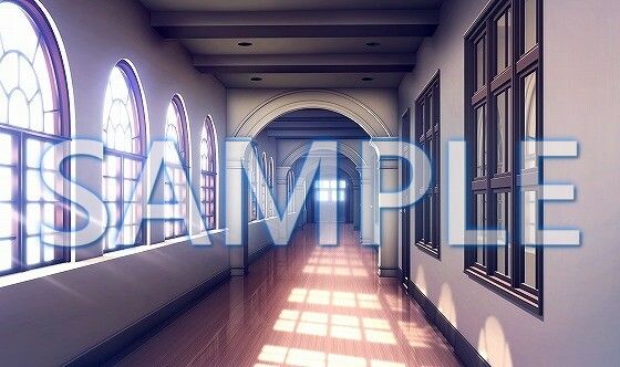 サンプル画像1:【背景素材】廊下（6168_bg03）【時間差分あり】(XERO) [d_468603]