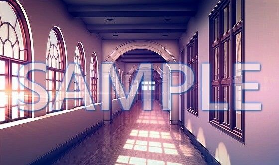 サンプル画像2:【背景素材】廊下（6168_bg03）【時間差分あり】(XERO) [d_468603]