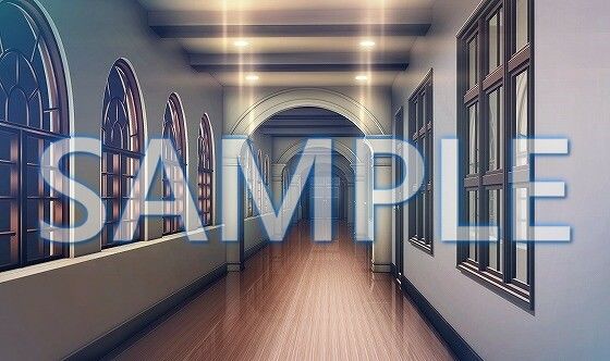 サンプル画像3:【背景素材】廊下（6168_bg03）【時間差分あり】(XERO) [d_468603]