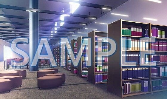 サンプル画像1:【背景素材】図書室（6168_bg07）【時間差分あり】(XERO) [d_468688]