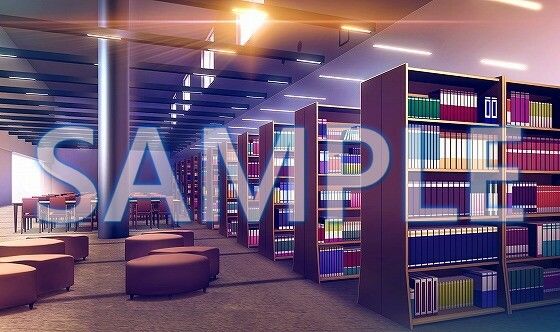 サンプル画像2:【背景素材】図書室（6168_bg07）【時間差分あり】(XERO) [d_468688]