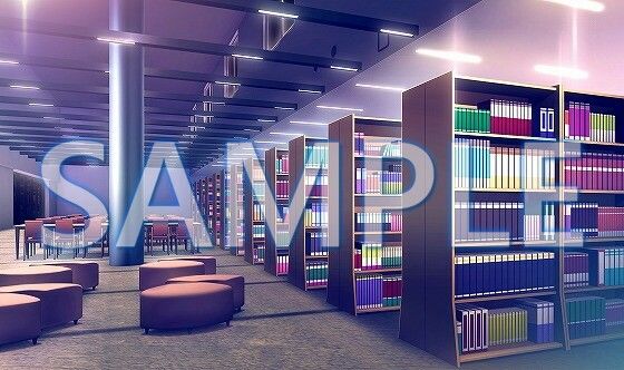 サンプル画像3:【背景素材】図書室（6168_bg07）【時間差分あり】(XERO) [d_468688]