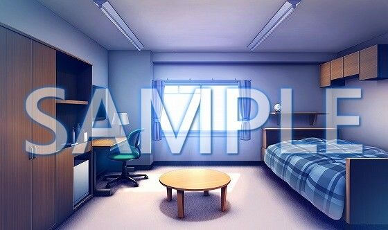 サンプル画像1:【背景素材】男子寮の部屋（6168_bg11）【時間差分あり】(XERO) [d_468703]