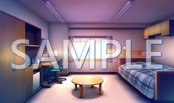 サンプル画像2:【背景素材】男子寮の部屋（6168_bg11）【時間差分あり】(XERO) [d_468703]