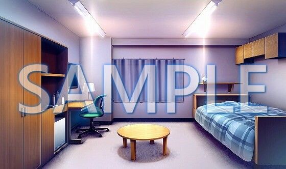サンプル画像3:【背景素材】男子寮の部屋（6168_bg11）【時間差分あり】(XERO) [d_468703]