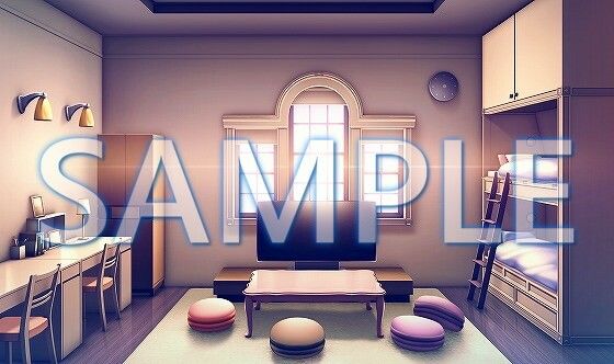 サンプル画像2:【背景素材】女子寮の部屋（6168_bg12）【時間差分あり】(XERO) [d_468707]