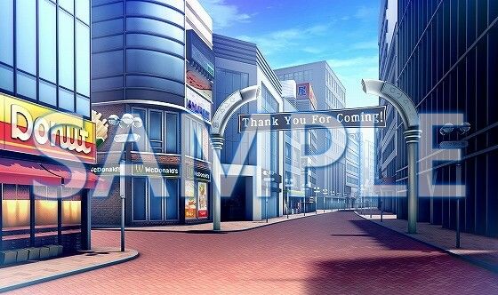 サンプル画像1:【背景素材】繁華街（6168_bg13）【時間差分あり】(XERO) [d_468709]