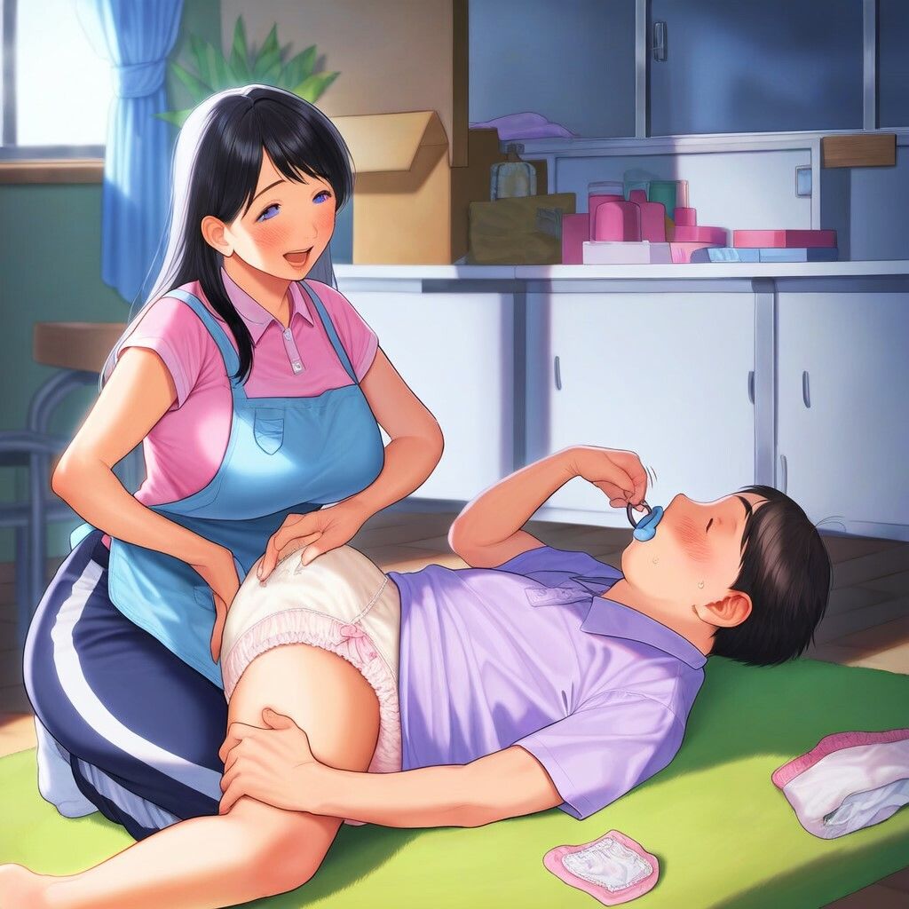 サンプル画像4:おむつマッサージ(大人の保育) [d_468729]