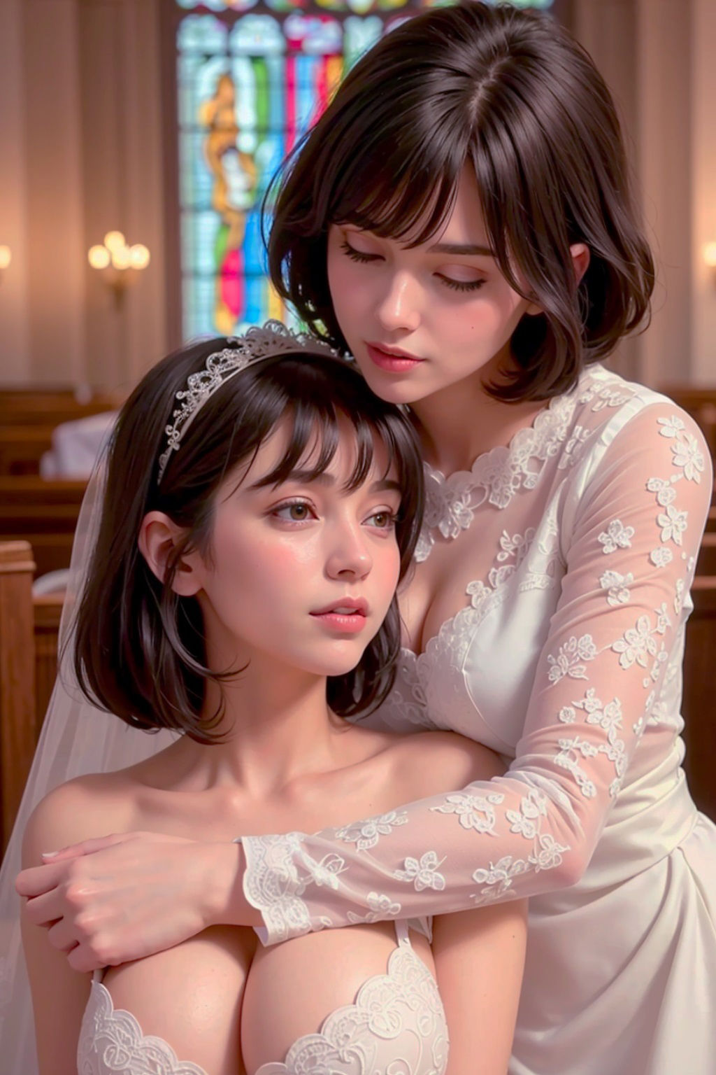 サンプル画像4:【113枚！】巨乳レズのキス事情【AI美女グラビア写真集】(ZYUMOMO) [d_468852]