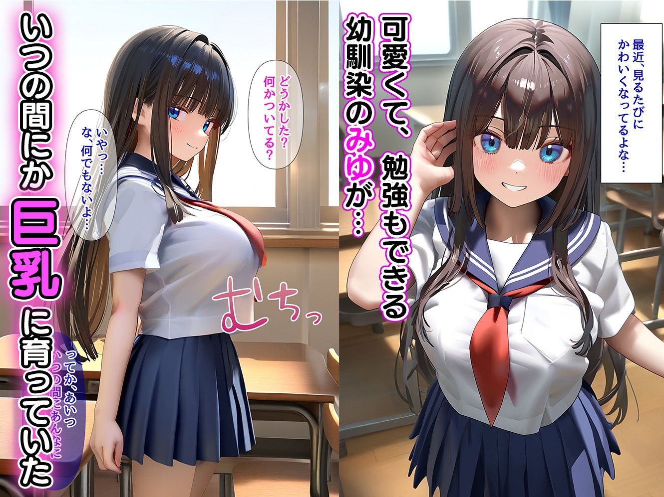 サンプル画像1:巨乳に育ってた幼馴染に興味本位でお願いしたら中だしセックスできた話(マカ亜鉛ちゃん) [d_469217]