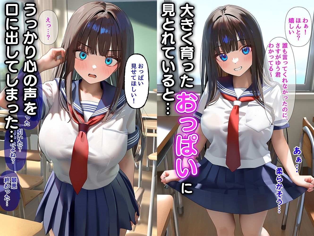 サンプル画像2:巨乳に育ってた幼馴染に興味本位でお願いしたら中だしセックスできた話(マカ亜鉛ちゃん) [d_469217]