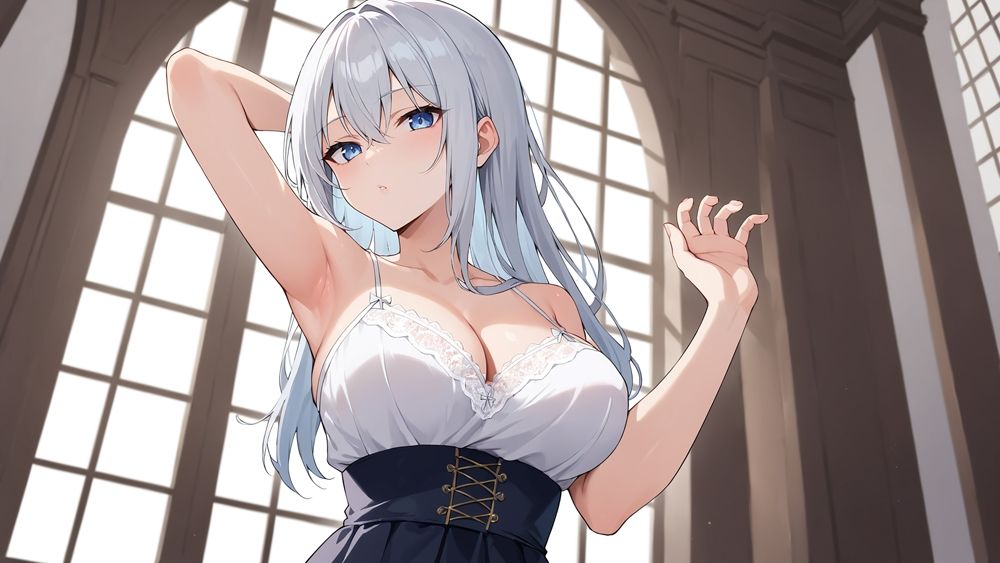 サンプル画像5:27万フォロワー！シルバーヘア美少女の秘密撮影会！(御一堂) [d_469223]