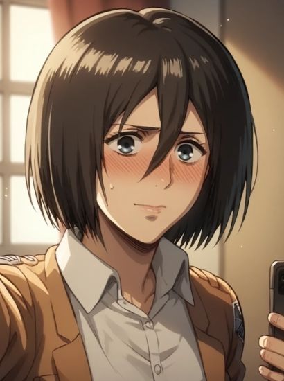 サンプル画像1:進撃の巨人のミカサから送られてきた自撮り写真(自撮りサークル  イカスミ工房) [d_469278]