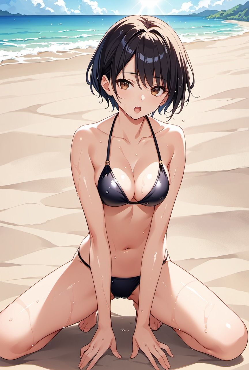 サンプル画像1:海で水着撮影をしている駆け出しアイドルが更衣室でのオナニーを見られ弱みを握られ抵抗できず堕ちてしまった件【水着撮影編】(Re：ライト) [d_469392]