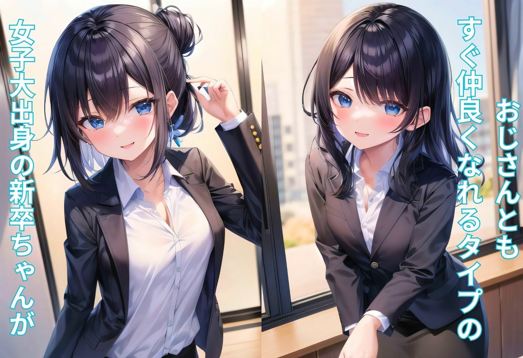 サンプル画像2:女子大出身の新卒ちゃんが上司に食われてた件〜愛嬌がある24卒黒髪美少女編〜(イケメン部下と入れ替わってヤリたい放題な件) [d_469472]