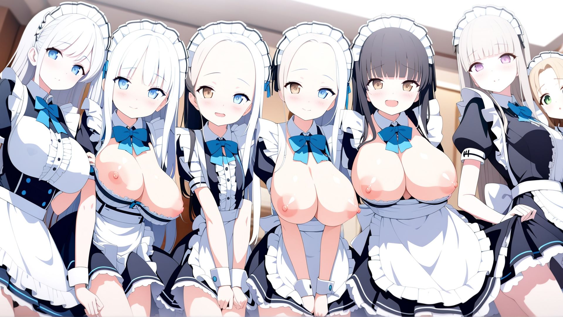 サンプル画像1:AIキャラ素材集2 アニメチックでエッチなメイド(AIいらすと屋) [d_469642]