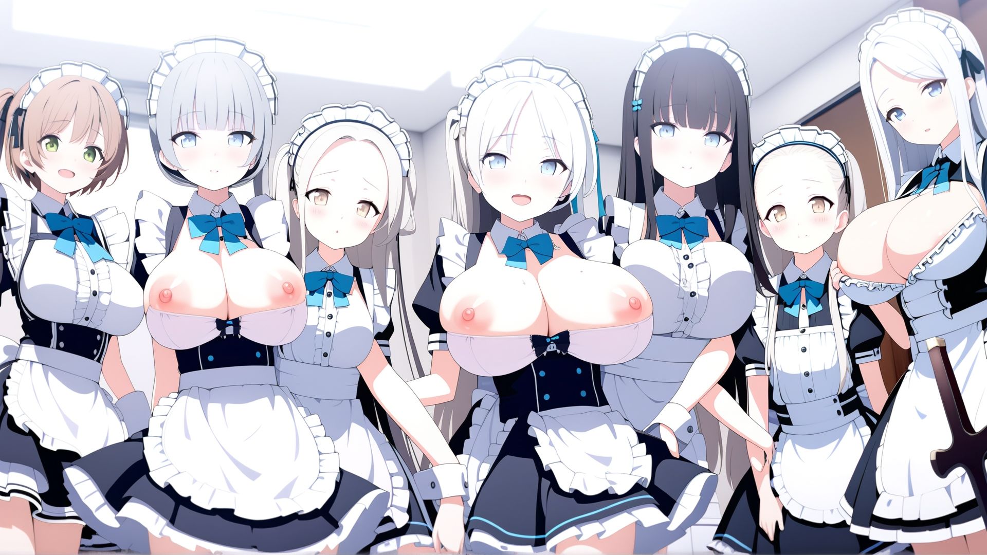 サンプル画像2:AIキャラ素材集2 アニメチックでエッチなメイド(AIいらすと屋) [d_469642]