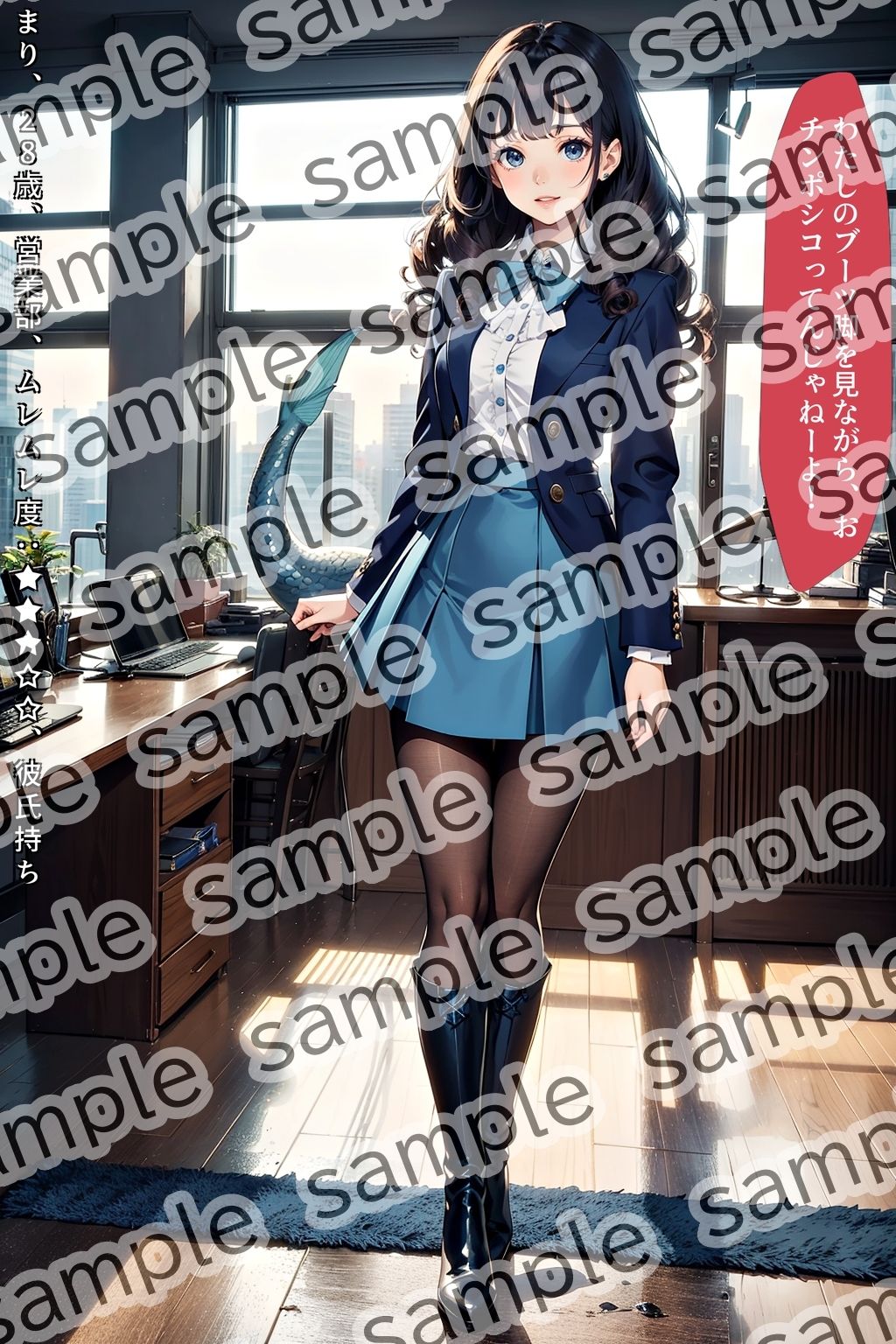 サンプル画像3:上品なお嬢様OLのパンスト＆ブーツが最高すぎる件(あらぶるま18＋（二次元）) [d_469652]