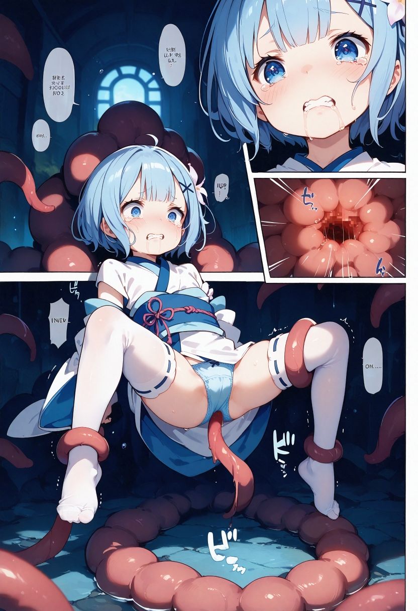 サンプル画像1:レムが触手に拘束されるイラスト集(ラコーンシティ) [d_469688]