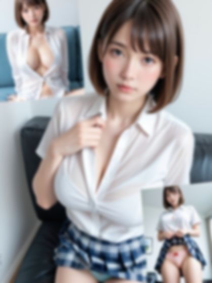 サンプル画像1:美巨乳制服美女(山と撫でシコシコ) [d_469724]