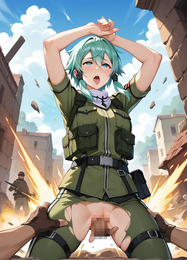 あちこちで手○ンされてアヘ顔・絶頂しちゃいました-シノン編(SAO)-の画像9