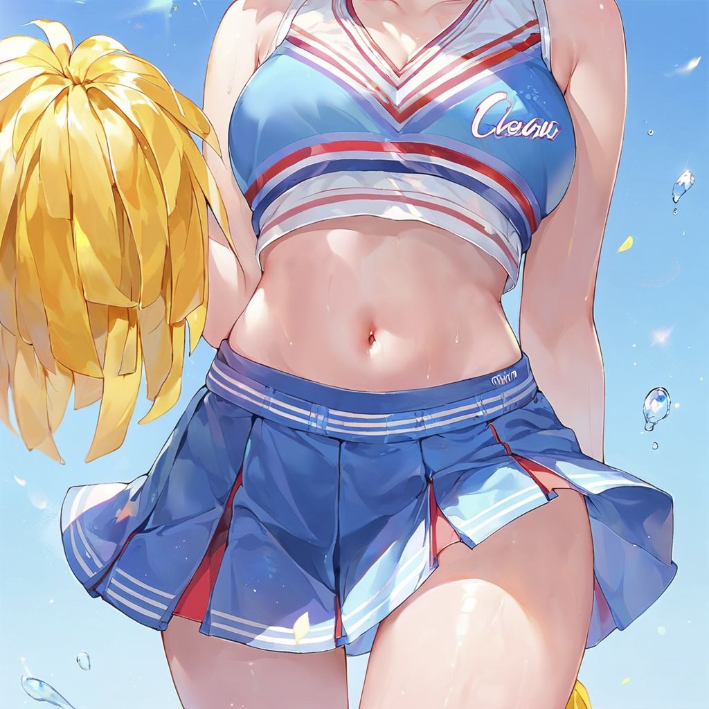 サンプル画像4:色白美乳チアガール 挿入したまま潮吹き(おまたのテント) [d_470140]