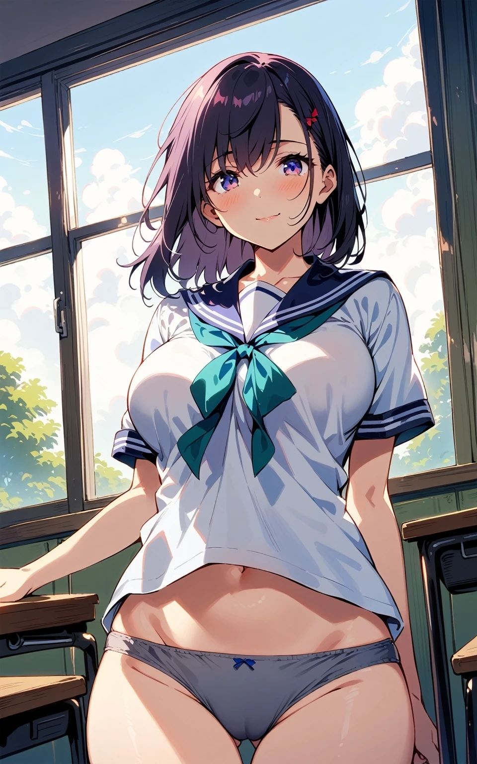 サンプル画像1:【R18】【美少女研究本】黒髪女子生徒編(画像生成マン) [d_470386]