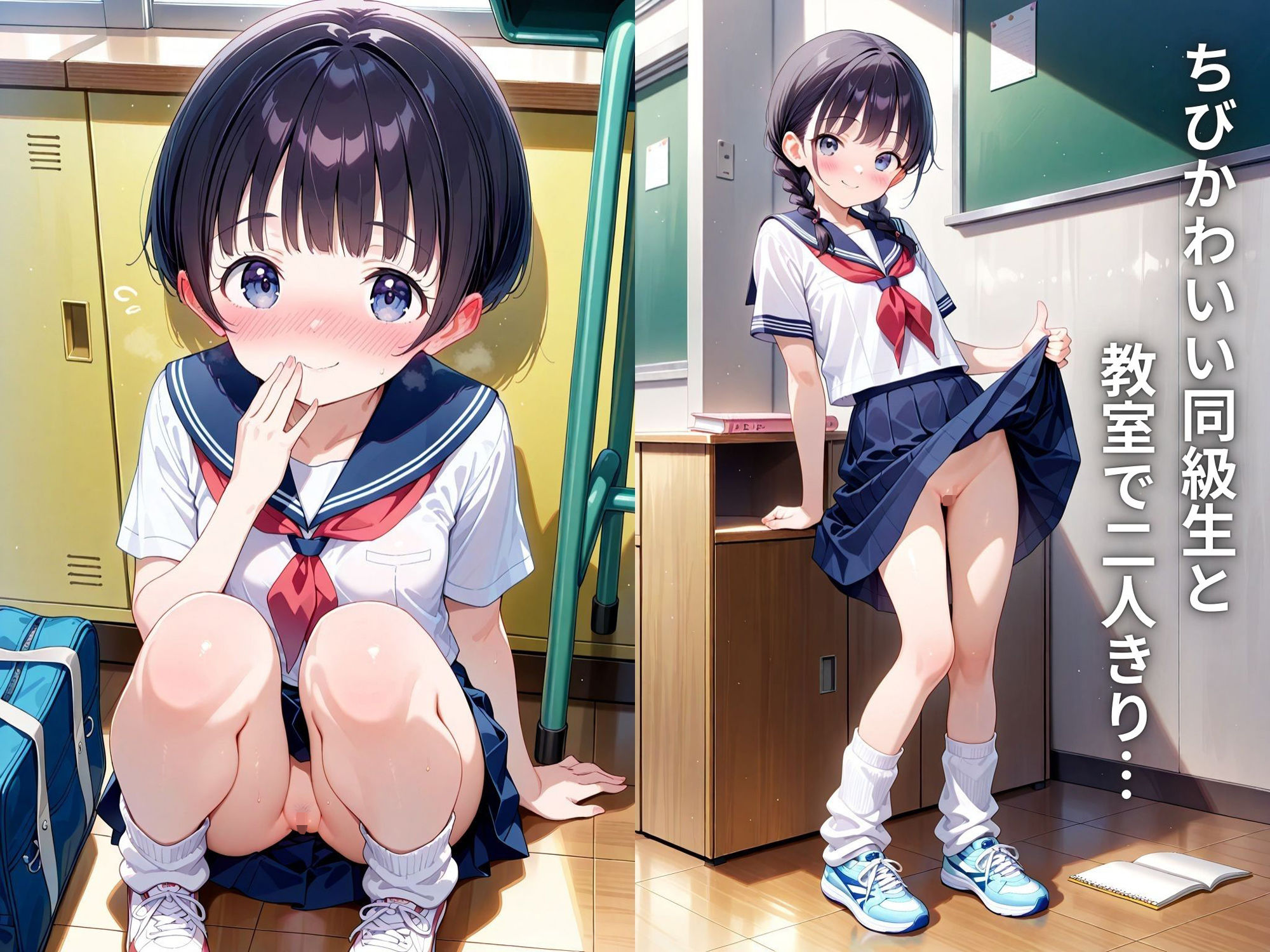 サンプル画像1:ちょい抜き50シリーズ【ちびかわ同級生 × 教室えっち】(幻想屋) [d_470569]