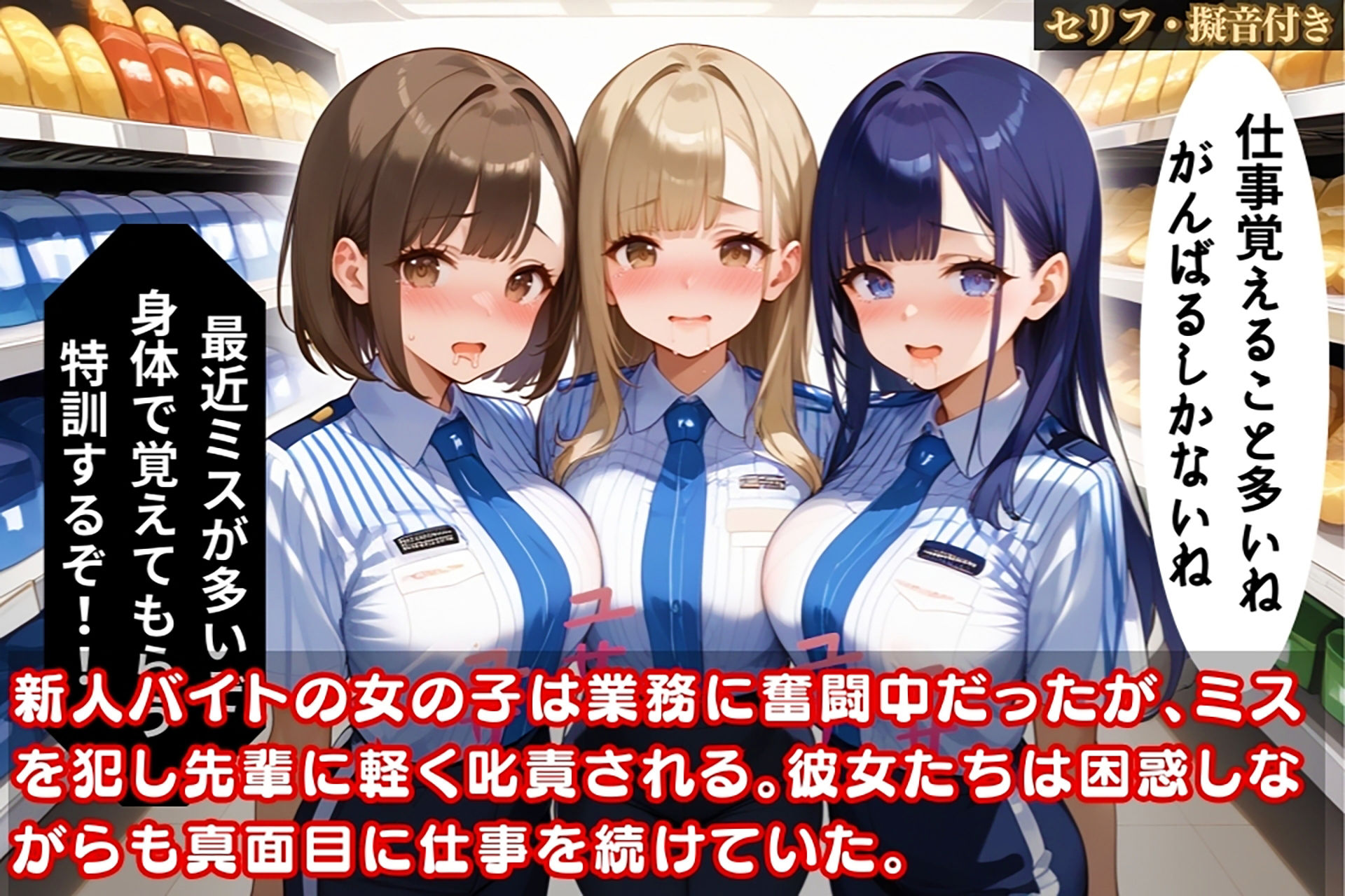 サンプル画像1:ミスをした新人女子バイトが太った先輩の淫らな業務指導を受けた結果…【セリフ/擬音付き】(デブおじ無双) [d_470764]