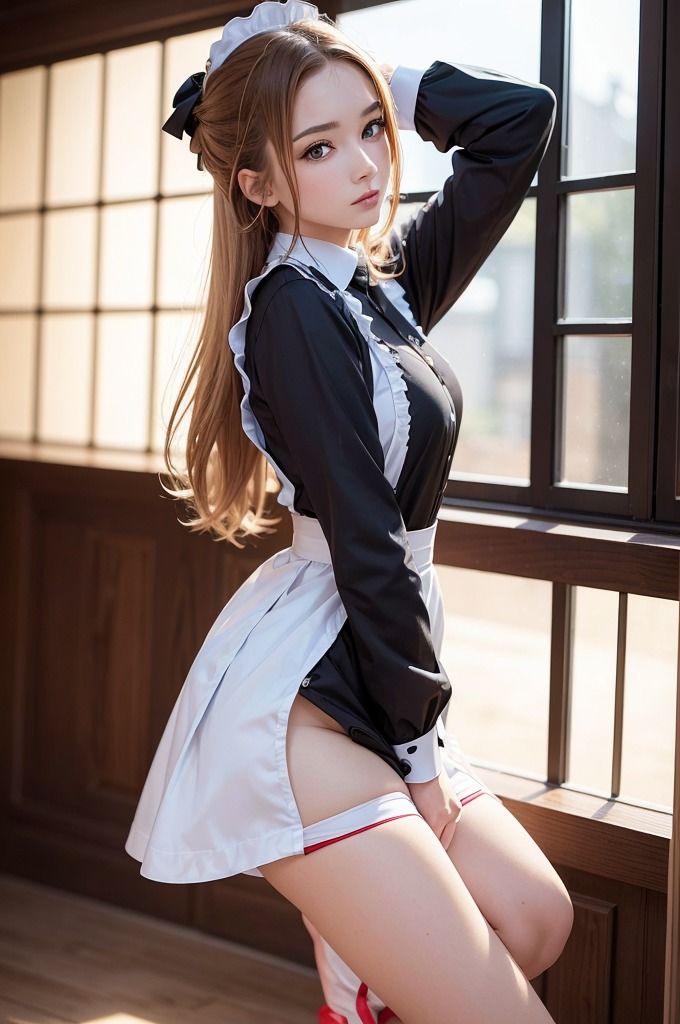 サンプル画像1:【いいなり痴女メイド特集】AI美女グラビア写真集(夢幻イメージ) [d_470783]