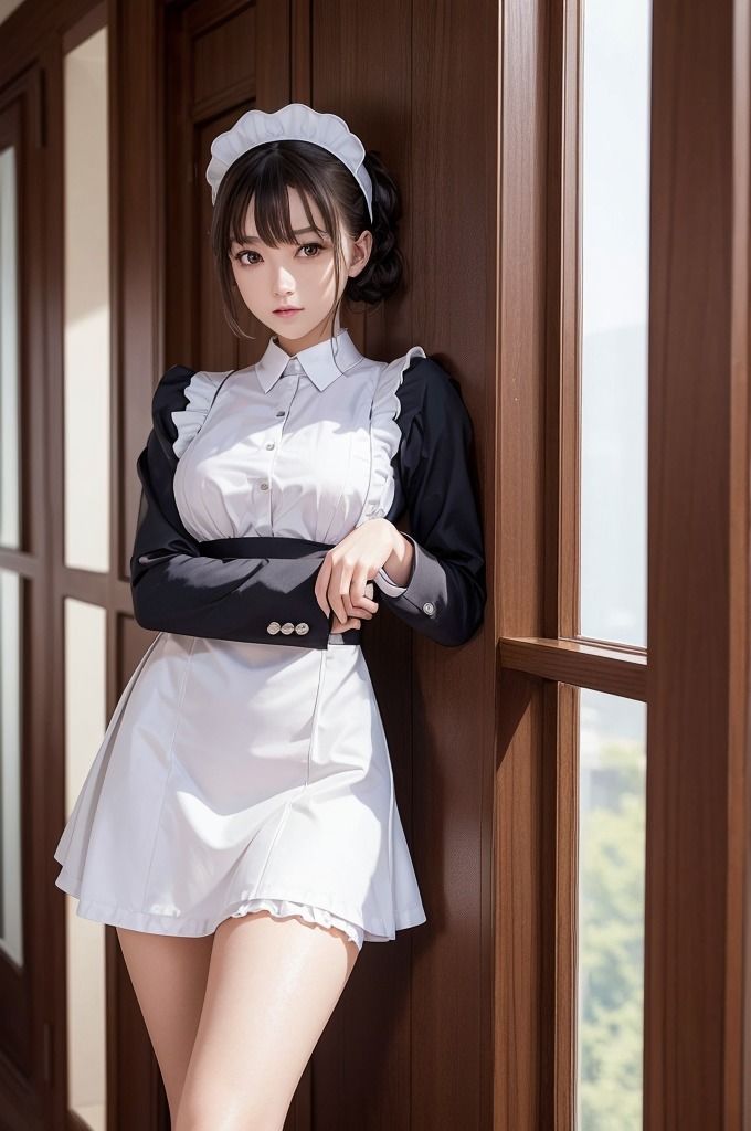 サンプル画像4:【いいなり痴女メイド特集】AI美女グラビア写真集(夢幻イメージ) [d_470783]