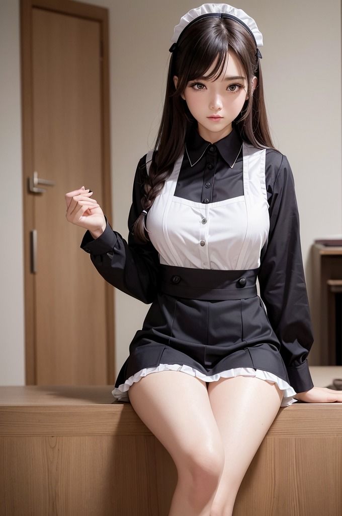 サンプル画像6:【いいなり痴女メイド特集】AI美女グラビア写真集(夢幻イメージ) [d_470783]