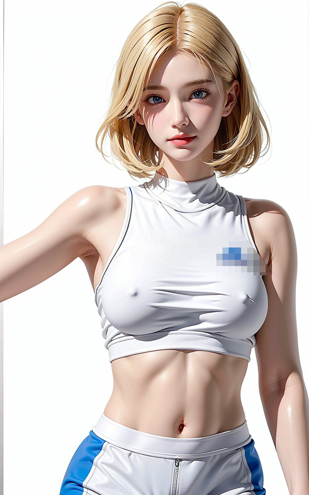 サンプル画像3:白いアスリート(AI ヤン) [d_470807]