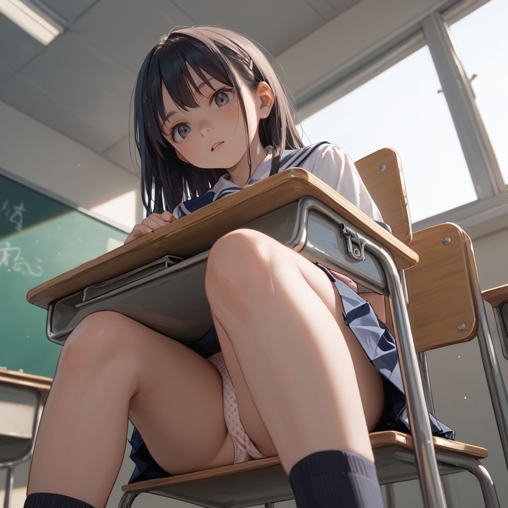 サンプル画像4:JKたちのパンチラ画像集 〜お掃除ロボ視点(美女エロAI) [d_470863]