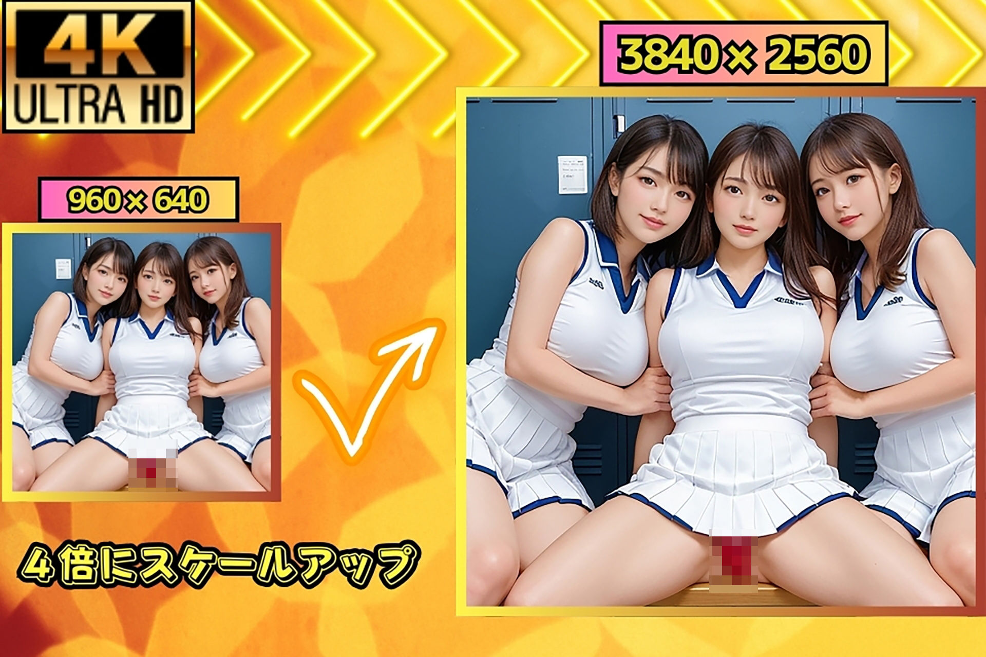 サンプル画像3:ロッカールームに忘れ物を取りに行ったら、テニス部女子に囲まれた(夜の娯楽) [d_470867]