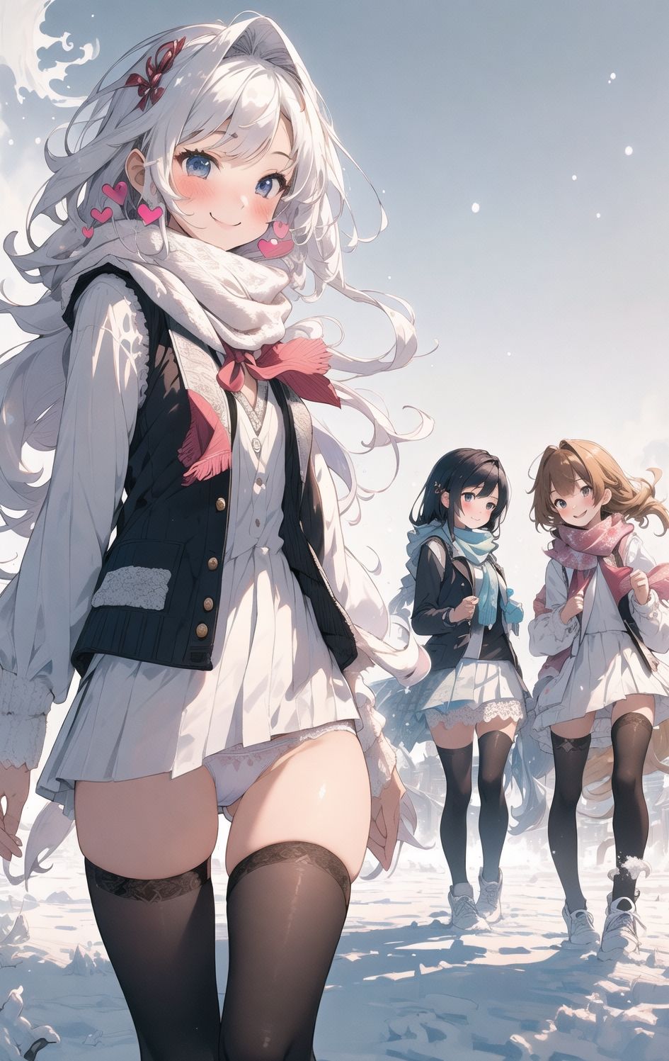 サンプル画像2:AIイラストCG集7 仲良し三人組(ドンガラ) [d_470940]