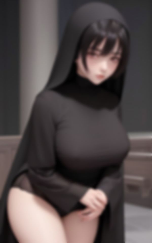 サンプル画像2:淫乱巨乳若妻シスターが若い神父にエチエチ挑発ポーズ画像集90枚(AIトゥナイト) [d_471022]