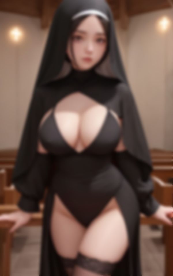 サンプル画像3:淫乱巨乳若妻シスターが若い神父にエチエチ挑発ポーズ画像集90枚(AIトゥナイト) [d_471022]