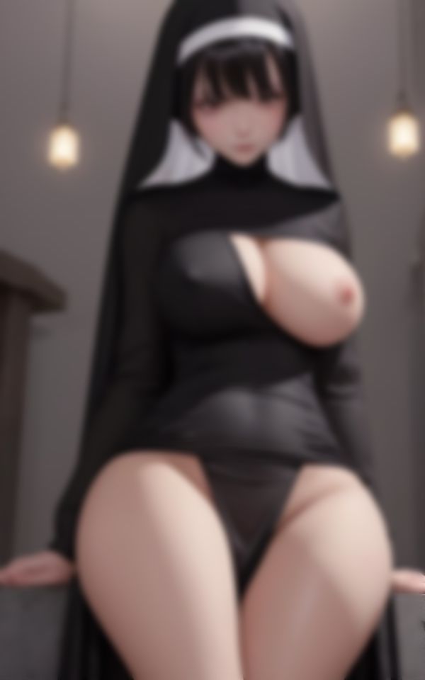 サンプル画像4:淫乱巨乳若妻シスターが若い神父にエチエチ挑発ポーズ画像集90枚(AIトゥナイト) [d_471022]