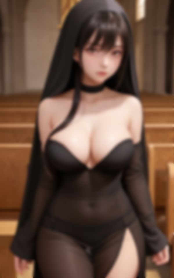 サンプル画像5:淫乱巨乳若妻シスターが若い神父にエチエチ挑発ポーズ画像集90枚(AIトゥナイト) [d_471022]