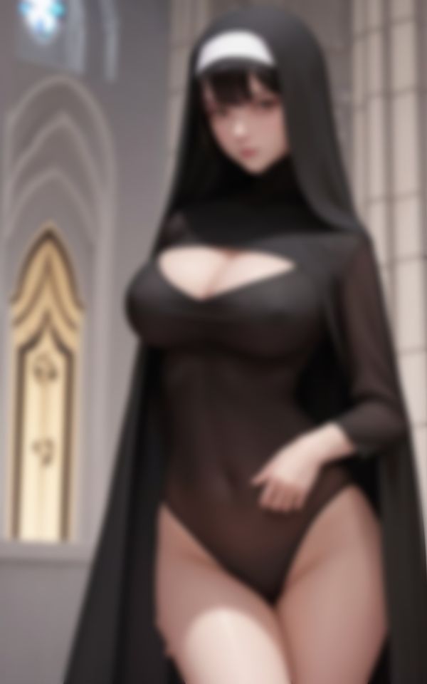 サンプル画像5:エチエチ淫らな巨乳シスターの挑発的淫乱ポーズ集(妄想AI美女) [d_471030]