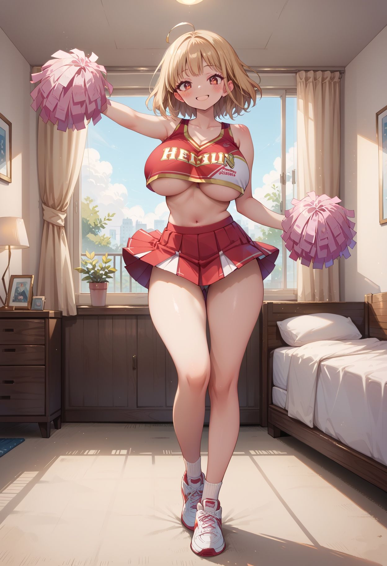 サンプル画像1:ムチムチ！チアリーダーとホテルで…(コロッケ) [d_471095]