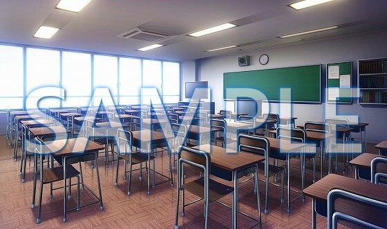 サンプル画像1:【背景素材】教室（6175_bg01）【時間差分あり】(XERO) [d_471252]