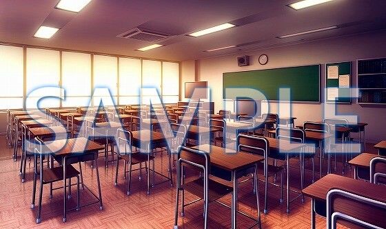 サンプル画像2:【背景素材】教室（6175_bg01）【時間差分あり】(XERO) [d_471252]