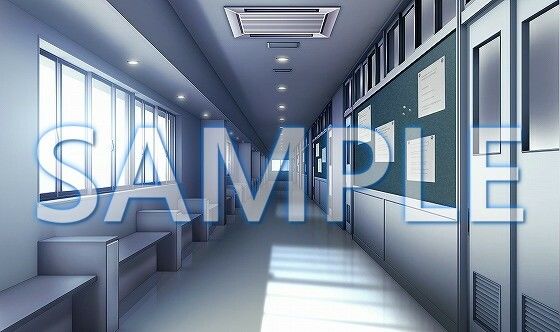 サンプル画像1:【背景素材】廊下（6175_bg02）【時間差分あり】(XERO) [d_471254]